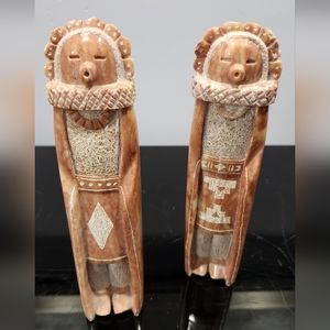 Signed Eugene Pinto Alabaster Native American Sculpture